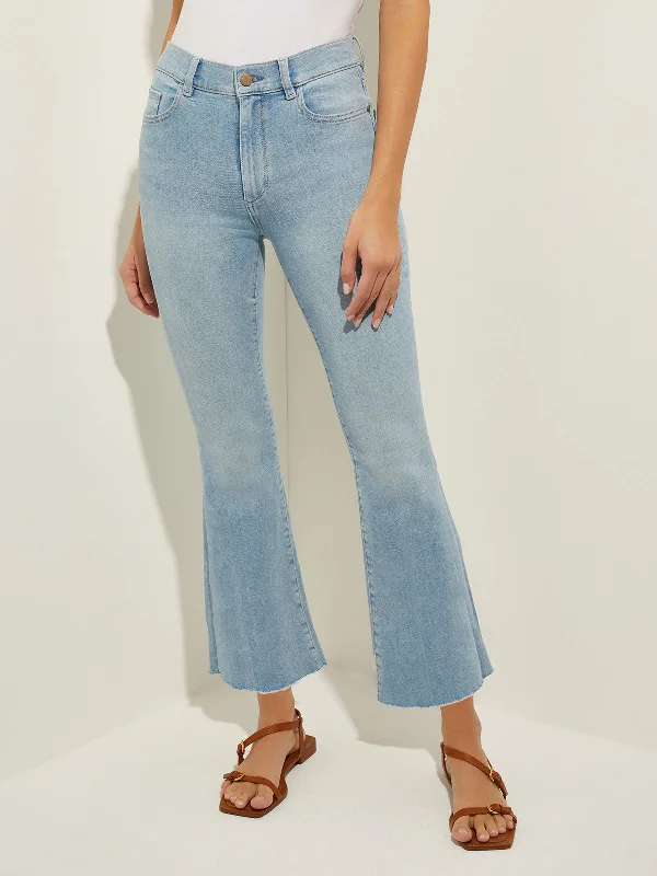 Bridget High-Rise Cropped Bootcut Jeans, Light Blue