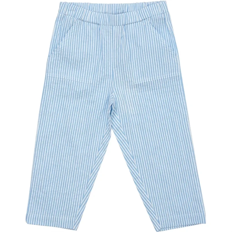 Copenhagen Colors Sky Blue W Cream Stripe Seersucker Pants