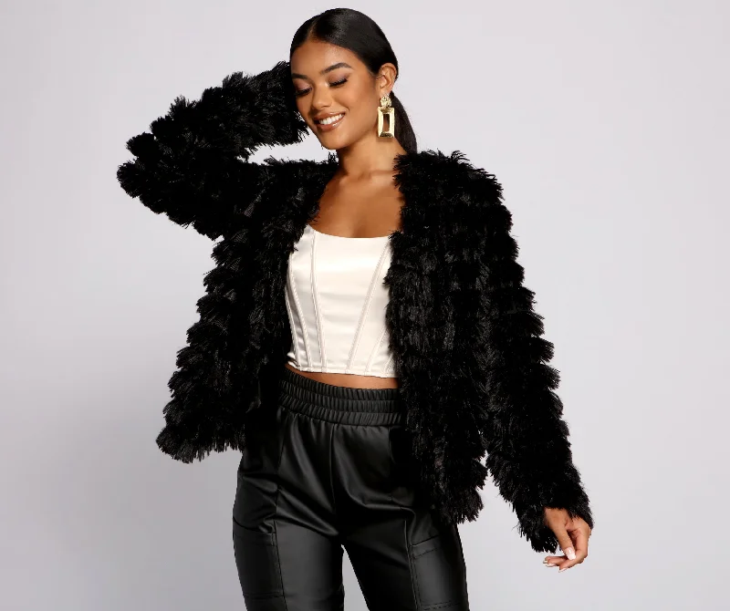 Faux-Ever Yours Fringe Jacket