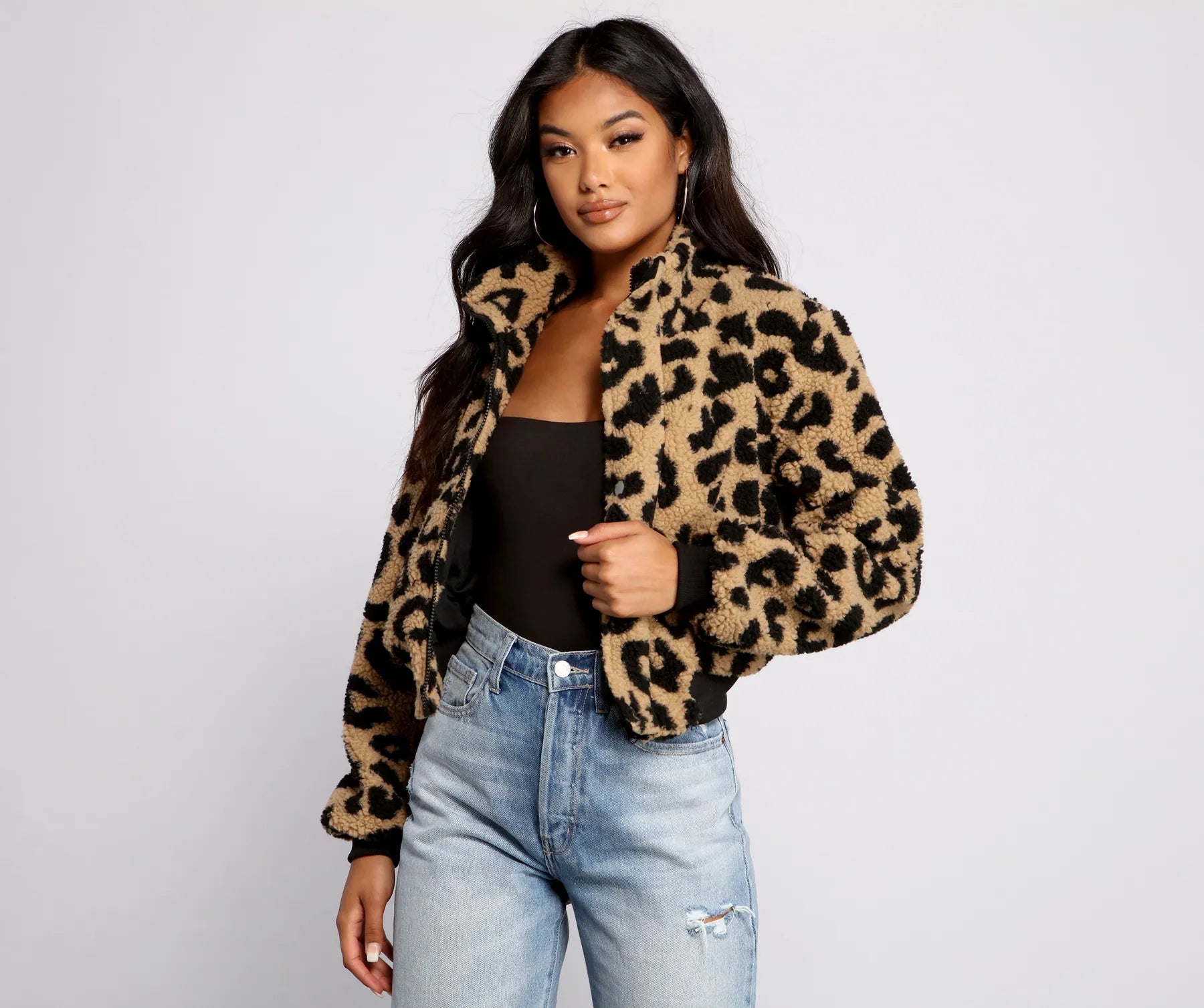 Feelin' Fab Leopard Print Bomber Jacket