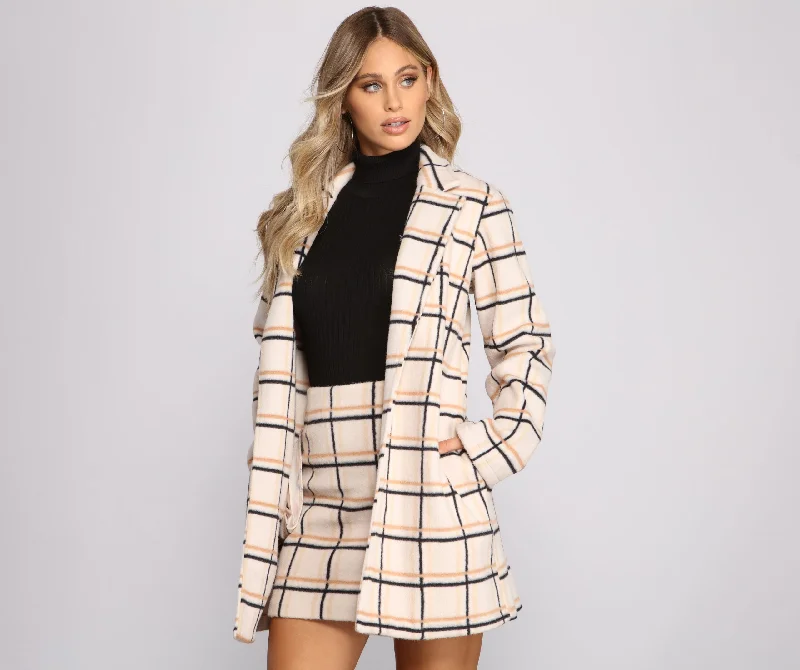 Keep It In Check Plaid Coat