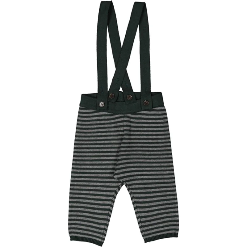 MarMar Dark Leaf Stripe Pirol Suspender Pants