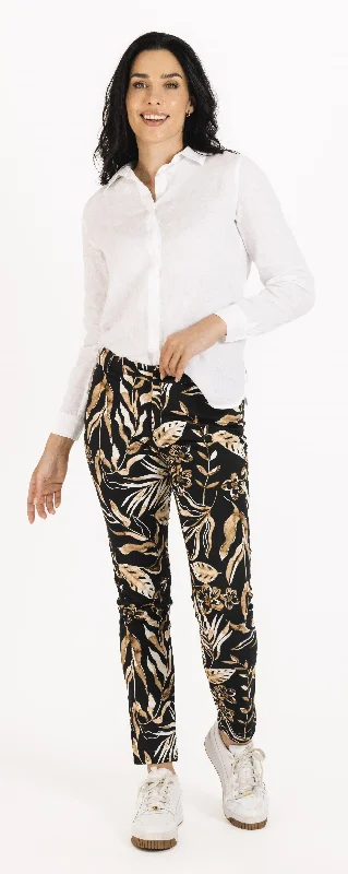 Printed Pants W Front Zip