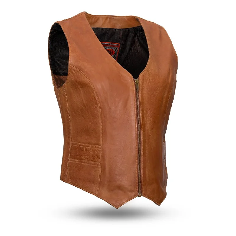 Savannah Women's Western Style Motorcycle Leather Vest