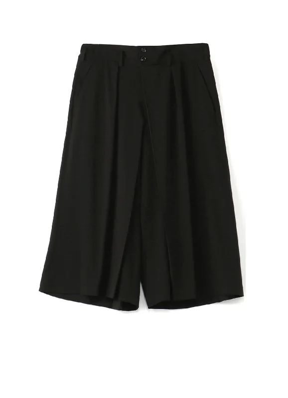 PE/RAYON GABARDINE STRETCH HAKAMA TUCK PANTS