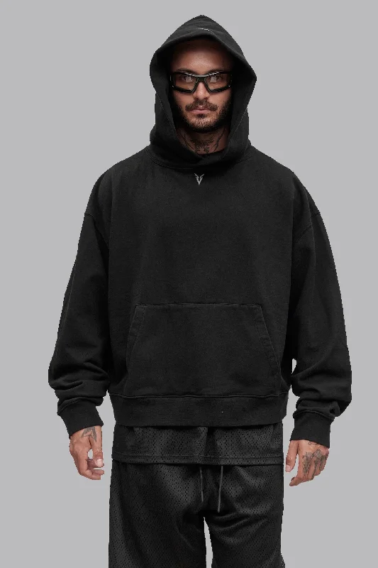 V_LYFE420 BOXY HOODIE - Black