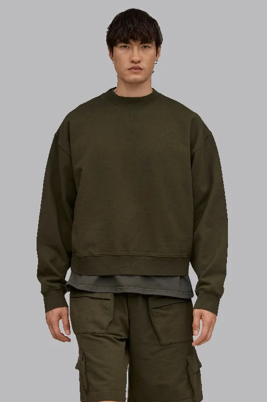 V_LYFE420 BOXY SWEATER - Khaki