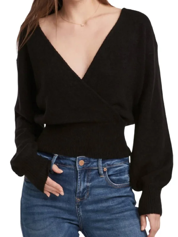 Cozy Carter Sweater In Black