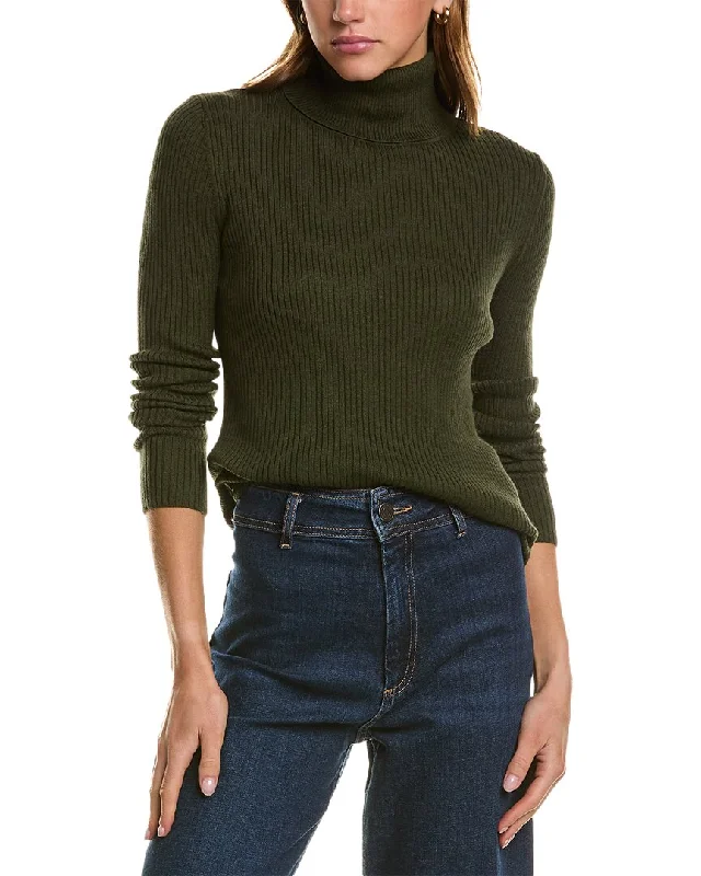 Hannah Rose Turtleneck Cashmere-Blend Sweater