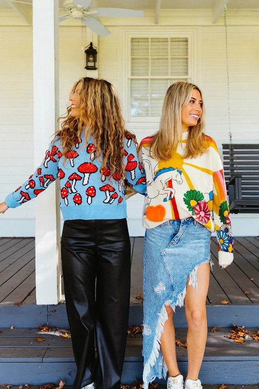 Mushroom Print Sweater