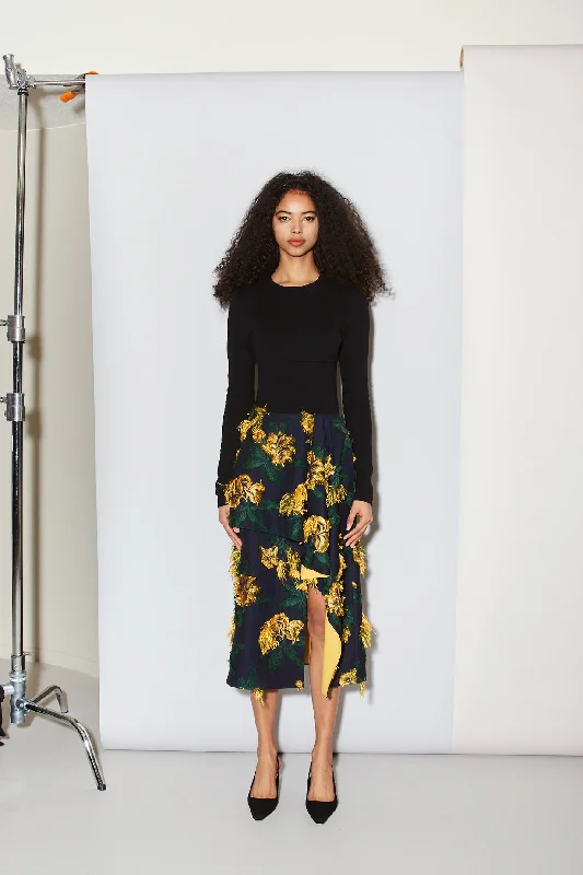 HIBISCUS JACQUARD SKIRT