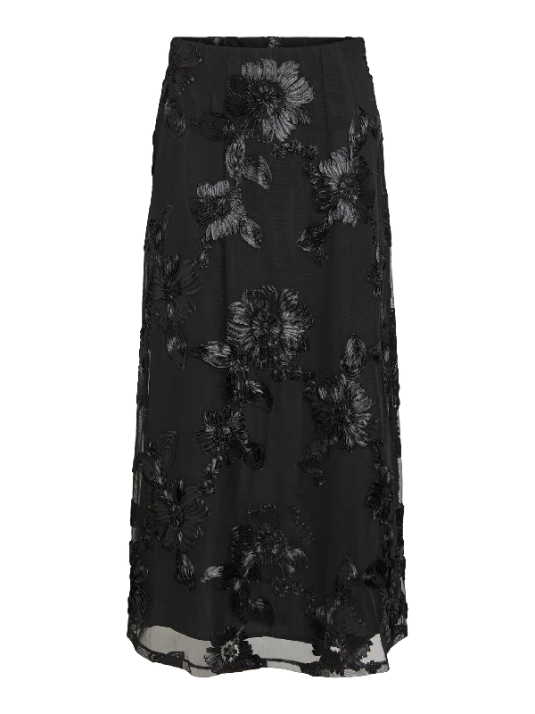 VISTELLE Midi Skirt - Black Beauty