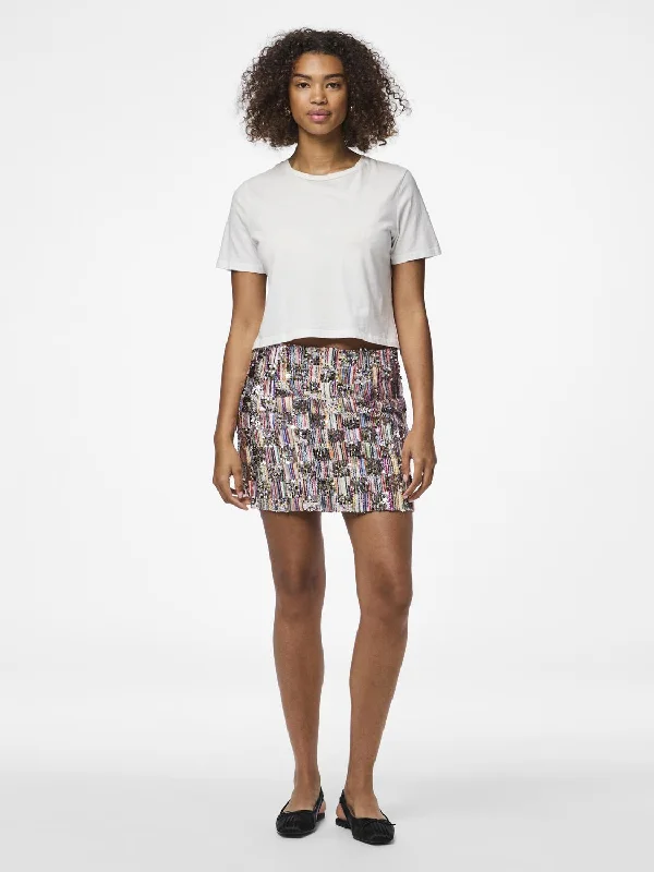 PCNAINA Short Skirt - Cloud Dancer