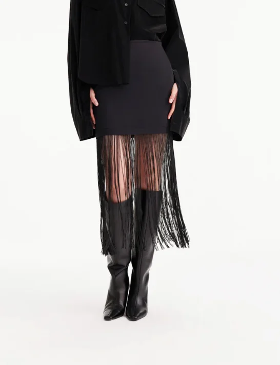 Theo Atlas Fringe Skirt