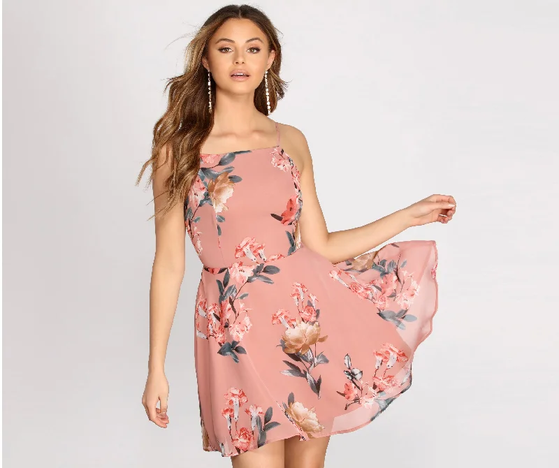 Effortless Beauty Floral Skater Dress