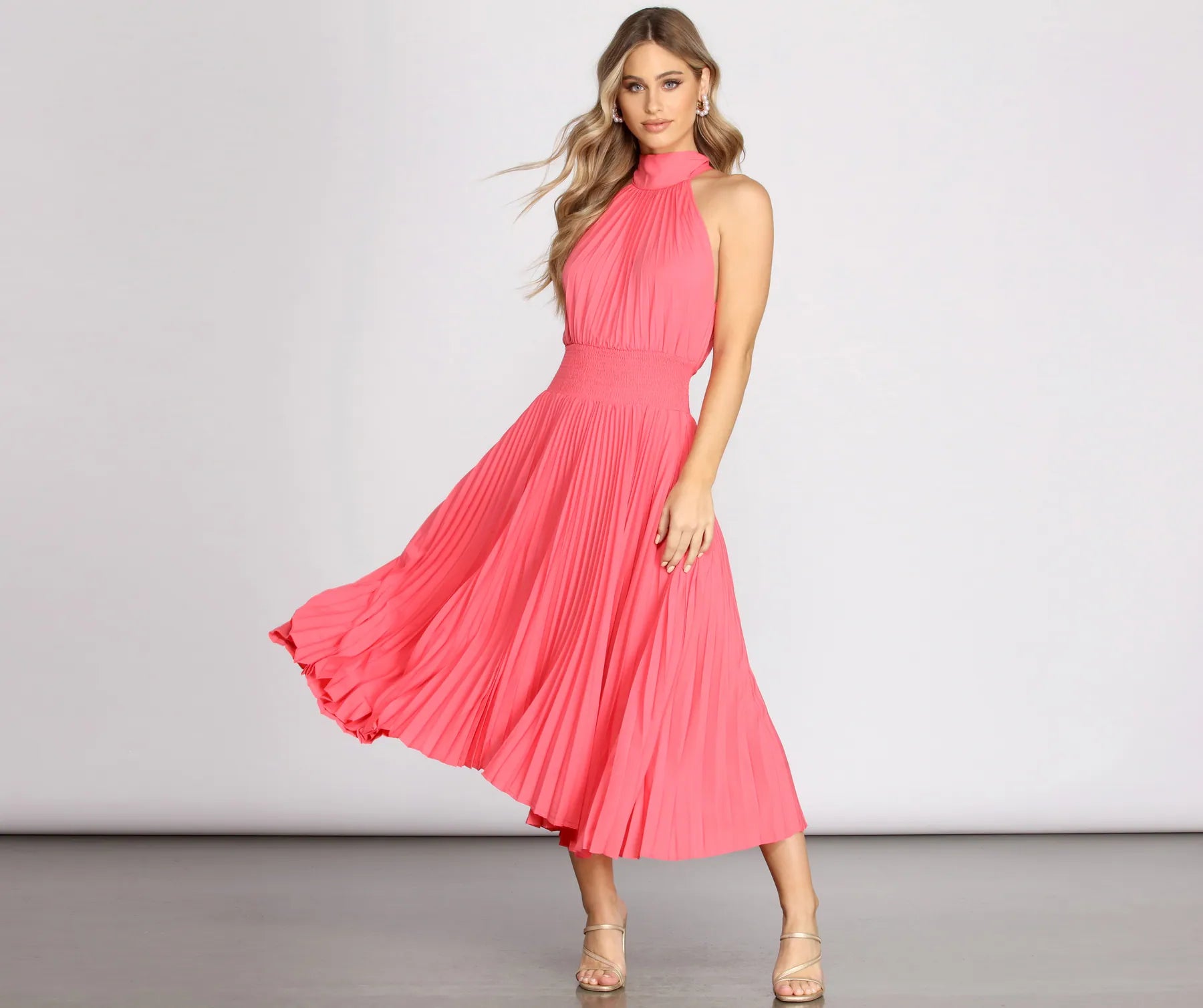 Garden Parties Pleated Midi Dress