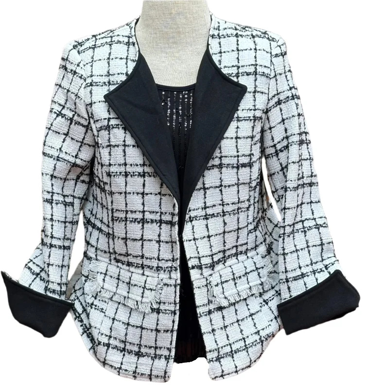 Black & White Tweed Short Jacket by Multiples