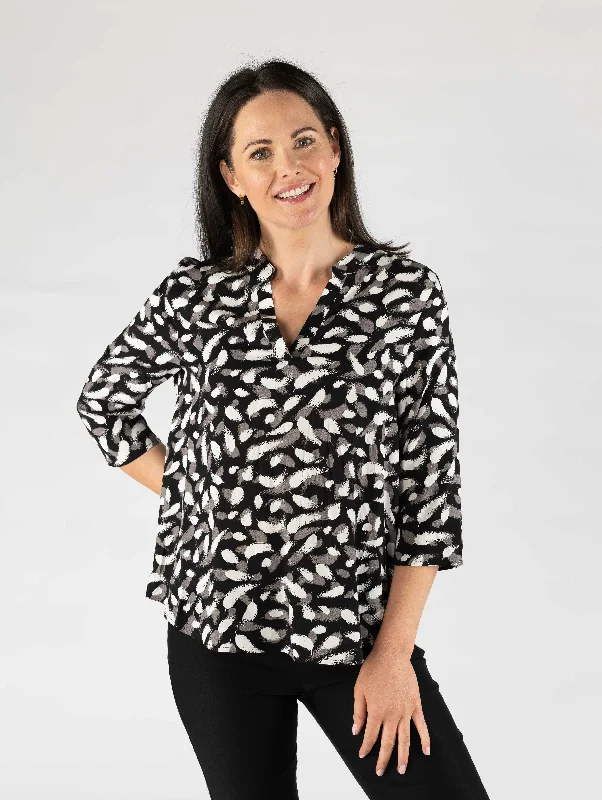 Brushstroke Print Top