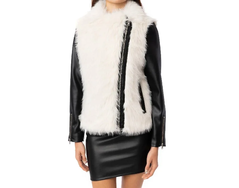 Faux Fur Jacket In White