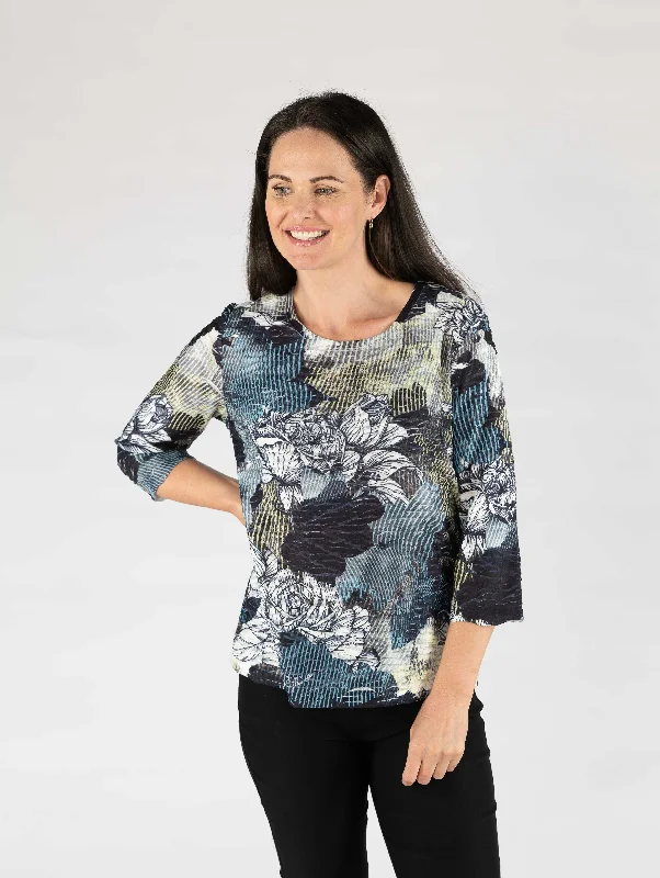 Ruffle Effect Fabric floral print top