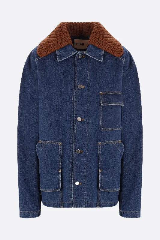 denim padded jacket