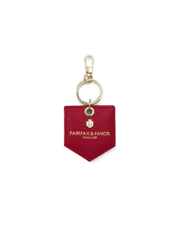 Signature Key Ring Mirror - Red Leather