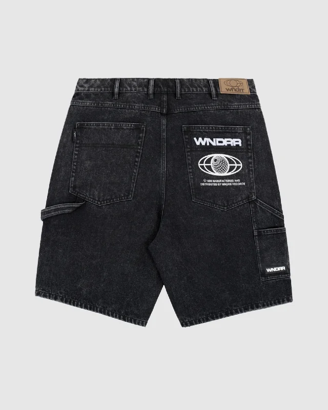 BOOSTER DENIM SHORT - WASHED BLACK