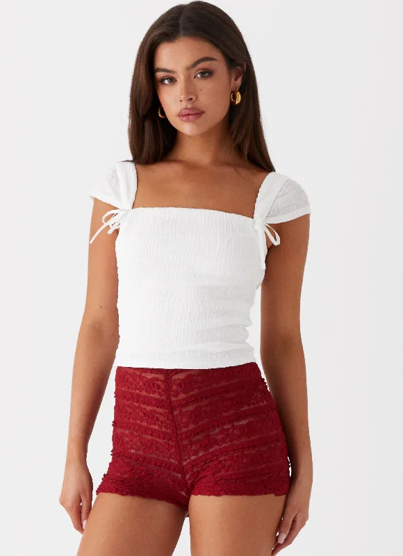 Desert Isle Mini Shorts - Red