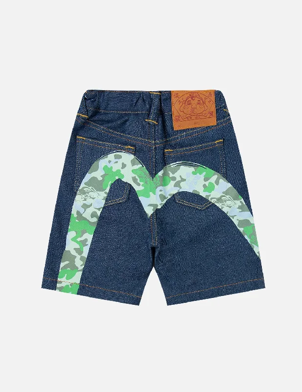 Godhead Camouflage Daicock Print Denim Shorts